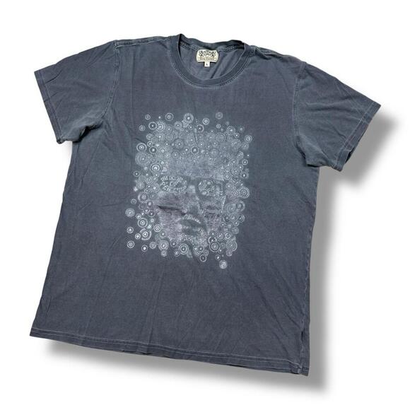 Vintage Juicy Couture Graphic Face Tee Washed Black T-Shirt Size Large Rare Y2K - Picture 1 of 8